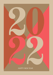 Fototapeta premium Happy New Year 2022 greeting card