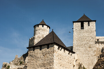 Fototapeta premium Golubac fortress tower located on Danube River in Serbia