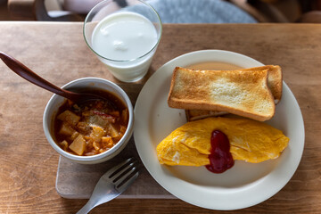 Home made style omelette for breakfast