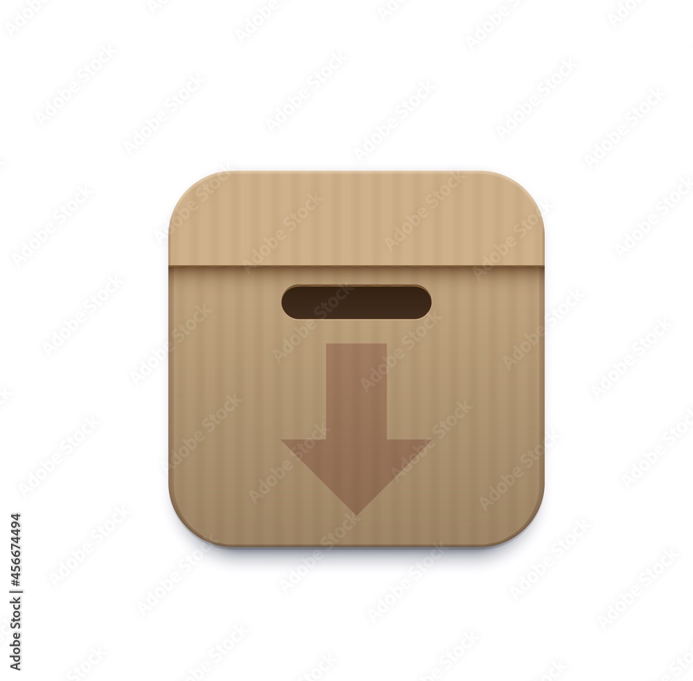 Leinwandbilder archive storage icon with paper folders in box. data backup, information downloading and documents a
