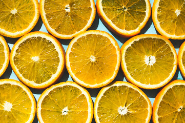 Orange slices on the background