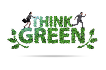 Businessman in think green concept