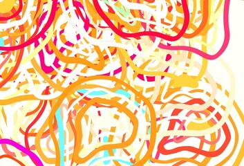 Light Orange vector template with chaotic shapes.