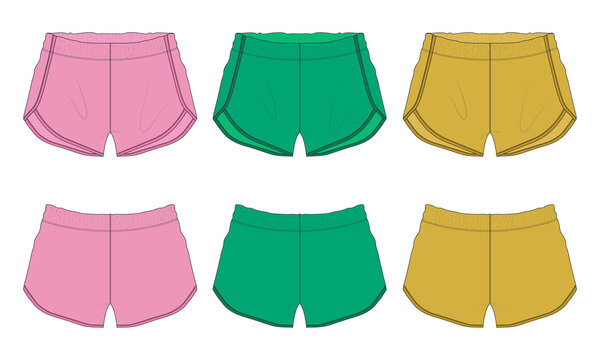 Set of collection Multi color Short pants overall technical
