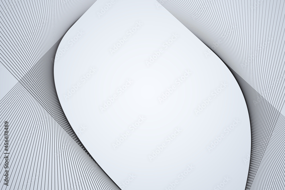 Poster Abstract white background with mock up place. Landing page concept. 3D Rendering.