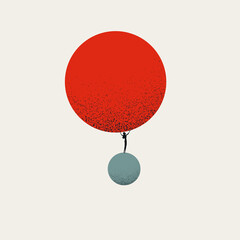 Business woman power, strength, abstract vector concept. Symbol of leadership, feminism, ambition. Minimal illustration