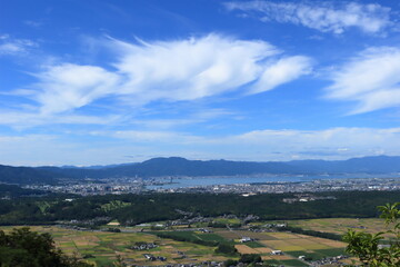 湖南アルプスから眺める田園風景