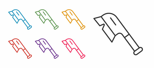 Set line Brush for cleaning icon isolated on white background. Cleaning service concept. Set icons colorful. Vector