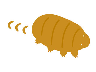 かわいい歩くクマムシ／手書きイラスト