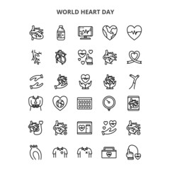 Fototapeta na wymiar World heart day icon outline