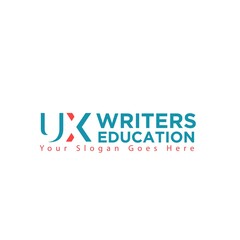 u x writer logo designs for business and education logo
