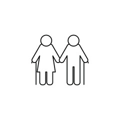 Family Icon. old couple in love.   parents or grandparents icon 