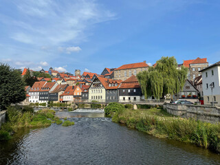 Fototapeta na wymiar Panoramic picture of the city of Kronach in Bavaria