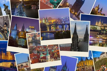 Deurstickers Collage of Prague in Czech republic images (my photos) © Nikolai Sorokin