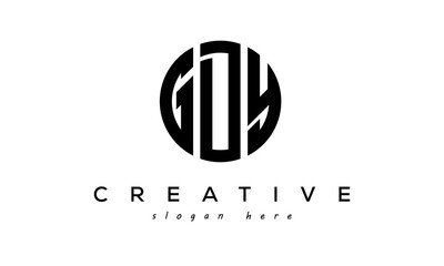 Letter GDY creative circle logo design vector - obrazy, fototapety, plakaty