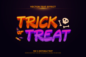Trick or treat editable 3d text effect with halloween backround style