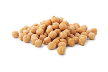 Raw chickpeas isolated on white