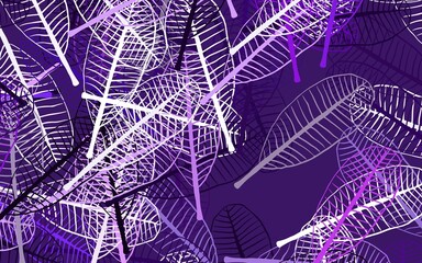 Light Purple vector doodle layout with leaves.
