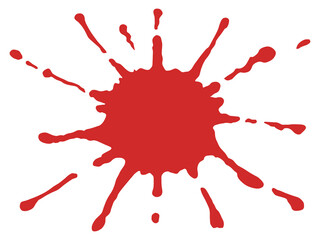 飛散した赤色の液体風のイラスト