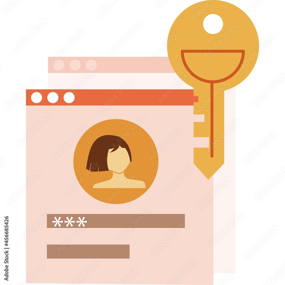 Aufkleber website password login icon access, secure vector