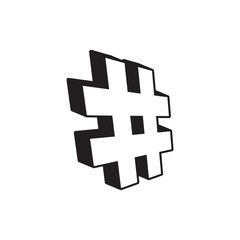 Obraz premium Hashtag symbol icon logo design