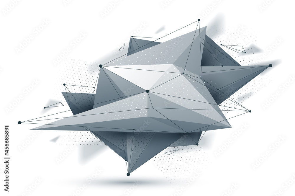 Poster polygonal form vector abstract design, modern futuristic shape ai neural network concept, dynamic te