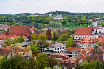 Aerial view on roofs of Vilnius