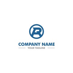 AR R Initial Letter Company Blue Logo Vector