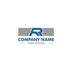 AR R Initial Letter Company Blue Logo Vector