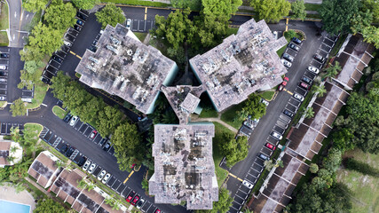 Aerial view of modern building roofs in Fort Lauderdale, Florida - obrazy, fototapety, plakaty