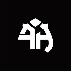 FH Logo monogram with spade shape design template