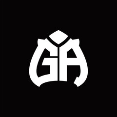 Fototapeta premium GA Logo monogram with spade shape design template