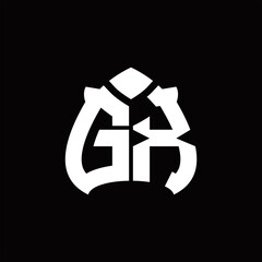 Fototapeta premium GX Logo monogram with spade shape design template
