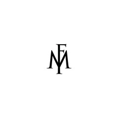 MF Initial Letter Logo Vector