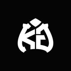 KG Logo monogram with spade shape design template