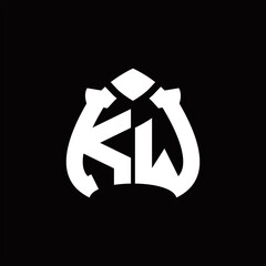 KW Logo monogram with spade shape design template