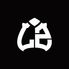 LZ Logo monogram with spade shape design template