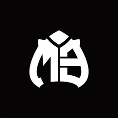 ME Logo monogram with spade shape design template