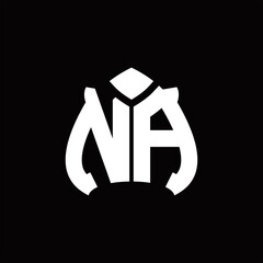NA Logo monogram with spade shape design template