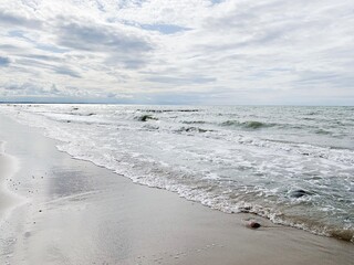 cloudy seascape background, Baltic sea