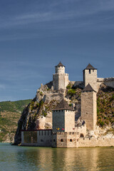 Golubac fortress located on Danube River in Serbia