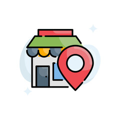Store vector filled outline icon style illustration. Eps 10 file