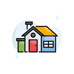Home vector filled outline icon style illustration. Eps 10 file
