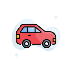 Car vector filled outline icon style illustration. Eps 10 file