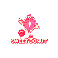 Cute Donut Logo Mascot