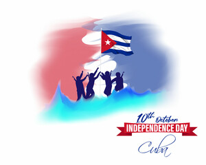 Obraz na płótnie Canvas vector illustration for Cuba independence day-10 october