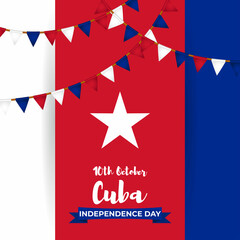 vector illustration for Cuba independence day-10 october