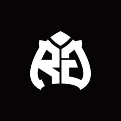 Fototapeta premium RG Logo monogram with spade shape design template