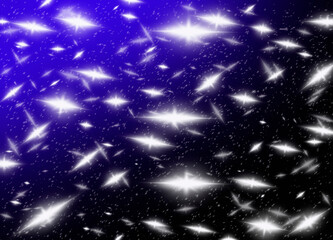 Glowing, bright stars on the background of the night sky. A lot of stars and galaxies in outer space.