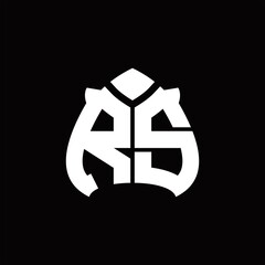 Obraz premium RS Logo monogram with spade shape design template